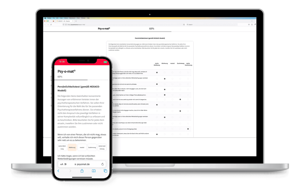 Persönlichkeitstest (gemäß HEXACO-Modell)
